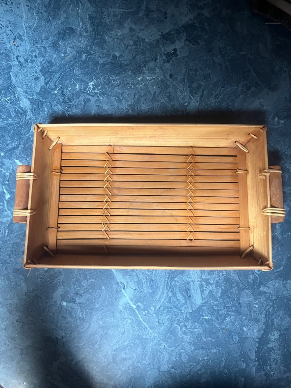 Handmade Bamboo Serving Tray - Natural Tan